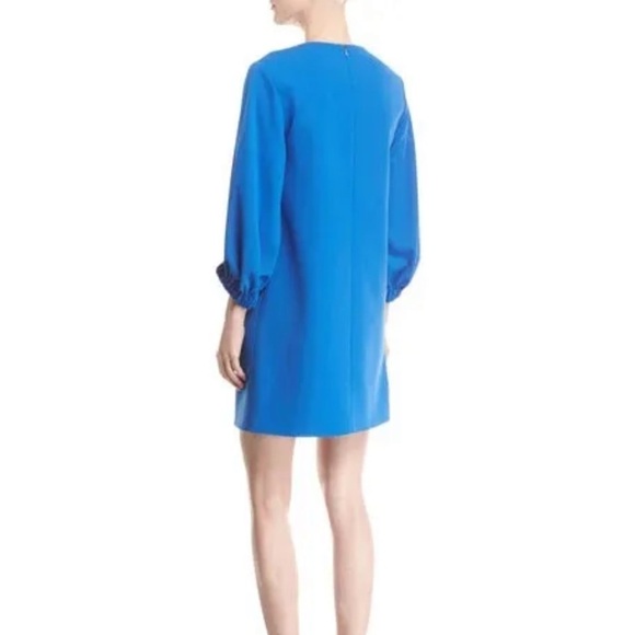 Tibi Cobalt Blue 3/4 Sleeve Mini Shift Dress Size 2 - Picture 2 of 9